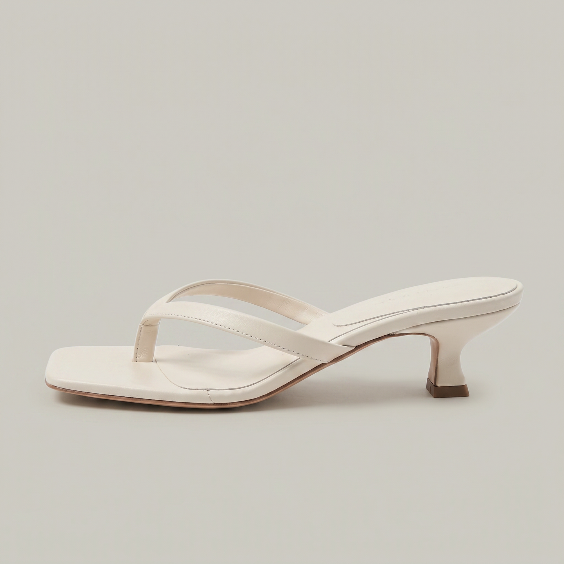 Noelia | Black Square Toe Thong Kitten Heel Sandals 12