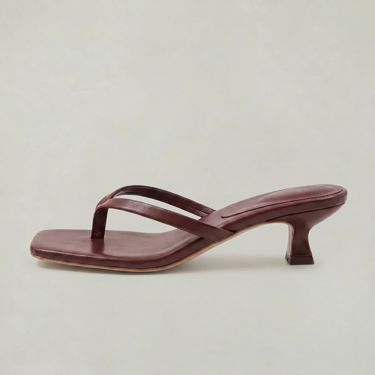 Noelia | Black Square Toe Thong Kitten Heel Sandals 15