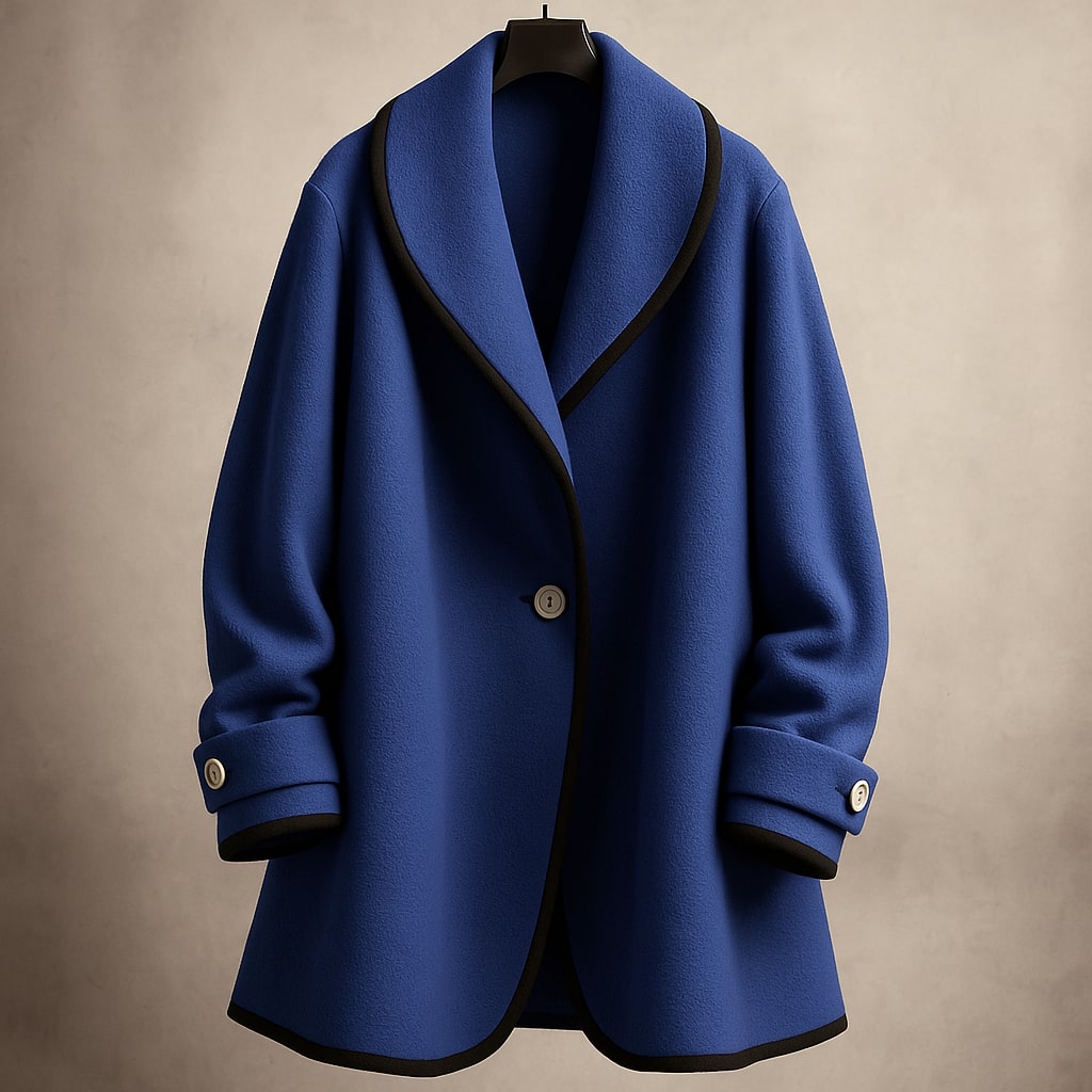 Norma | Women's Collarless Single-Breasted Swing Coat