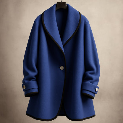 Norma | Women's Collarless Single-Breasted Swing Coat