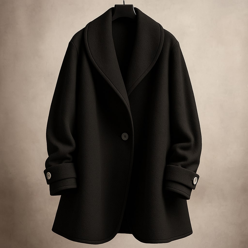 Norma | Women's Collarless Single-Breasted Swing Coat