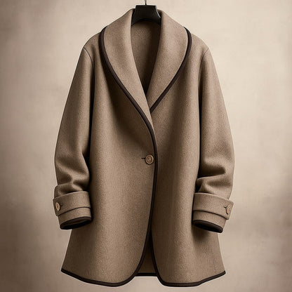 Norma | Women's Collarless Single-Breasted Swing Coat