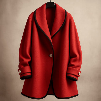 Norma | Women's Collarless Single-Breasted Swing Coat