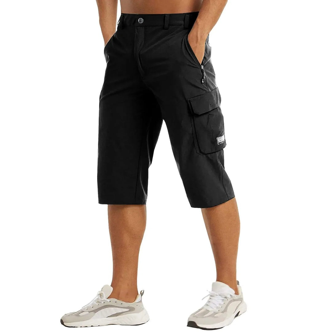 Jerry | Light Grey Cargo Capri Shorts with Zip Pockets 2