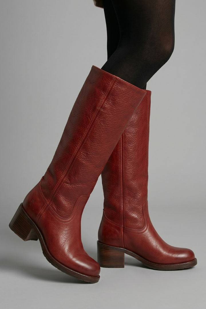 Rhiannon | Oxblood Leather Tall Pull On Riding Boots 4