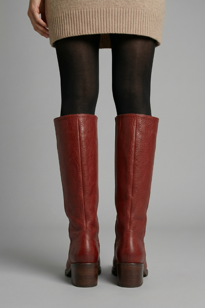 Rhiannon | Oxblood Leather Tall Pull On Riding Boots 5