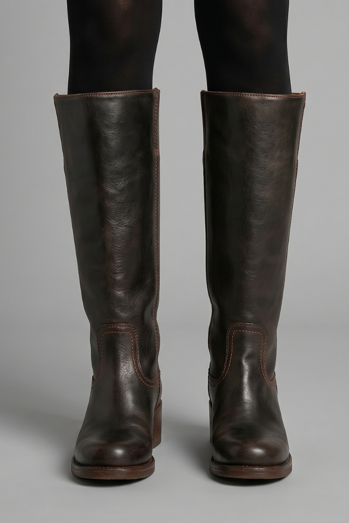 Rhiannon | Oxblood Leather Tall Pull On Riding Boots 8