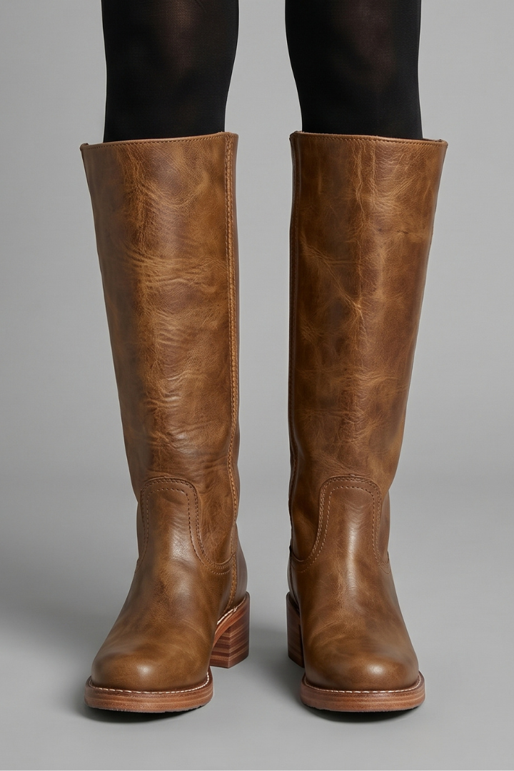 Rhiannon | Oxblood Leather Tall Pull On Riding Boots 9