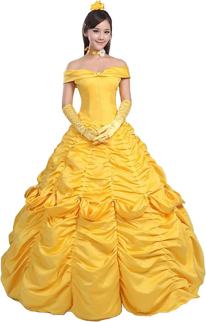 Anthea | Yellow Off Shoulder Princess Ball Gown Costume 1