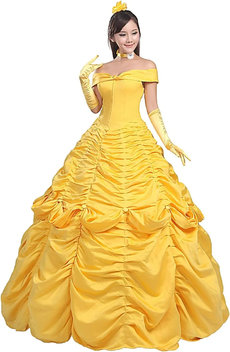 Anthea | Yellow Off Shoulder Princess Ball Gown Costume 2