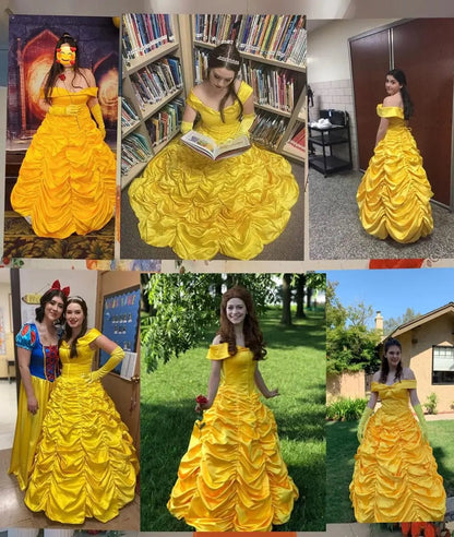 Anthea | Yellow Off Shoulder Princess Ball Gown Costume 3