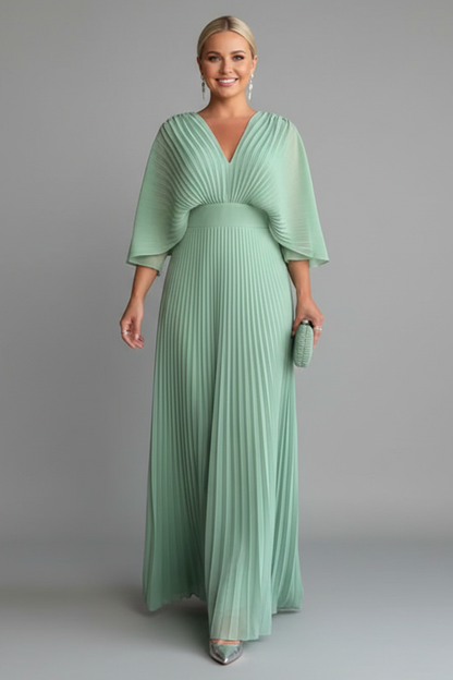Oceane | Cobalt Blue Pleated Kimono Sleeve Maxi Dress 6