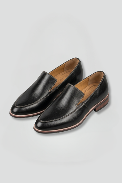 Coco | Black Leather Slip On Loafers 1