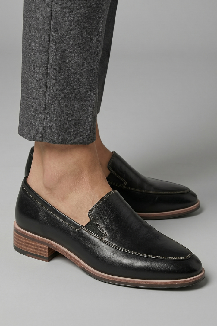 Coco | Black Leather Slip On Loafers 5