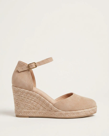 Zaila | Black Closed Toe Ankle Strap Espadrille Wedges 5