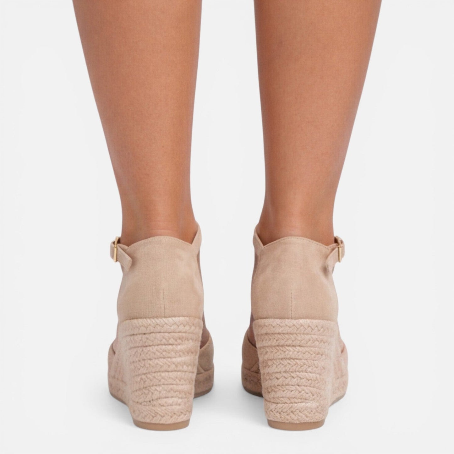 Zaila | Black Closed Toe Ankle Strap Espadrille Wedges 10