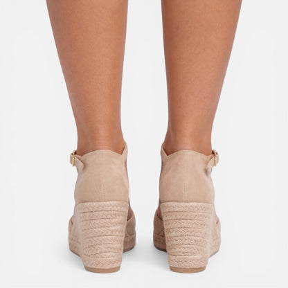 Zaila | Black Closed Toe Ankle Strap Espadrille Wedges 10