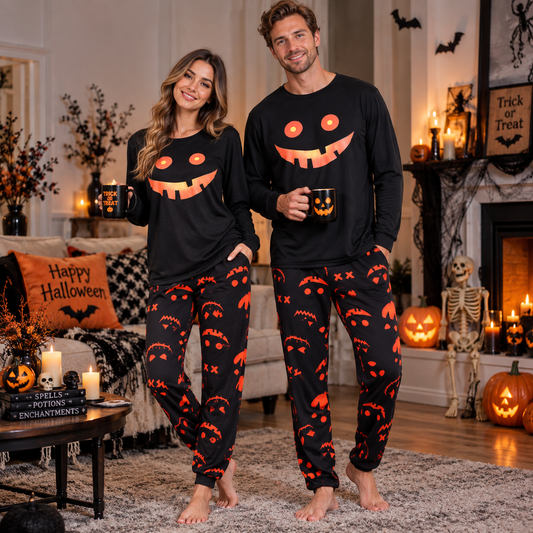 Jack O'Lantern | Pumpkin Face Halloween Pyjamas 1