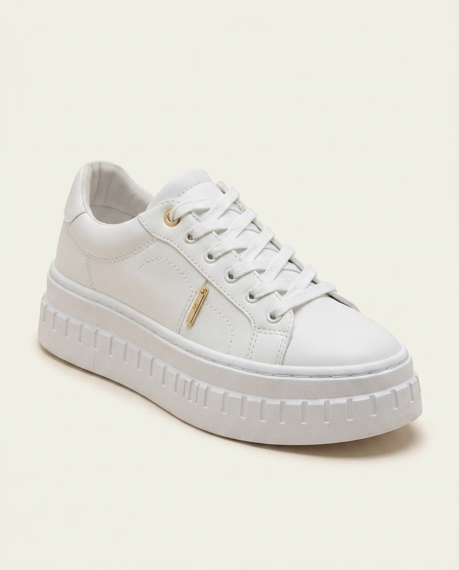 Marlow | Tan Lace Up Chunky Platform Sneakers 7