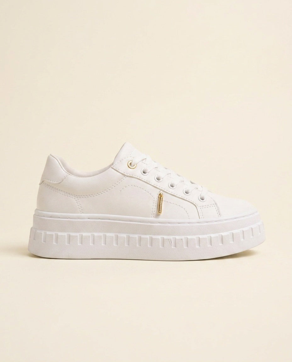 Marlow | Tan Lace Up Chunky Platform Sneakers 8