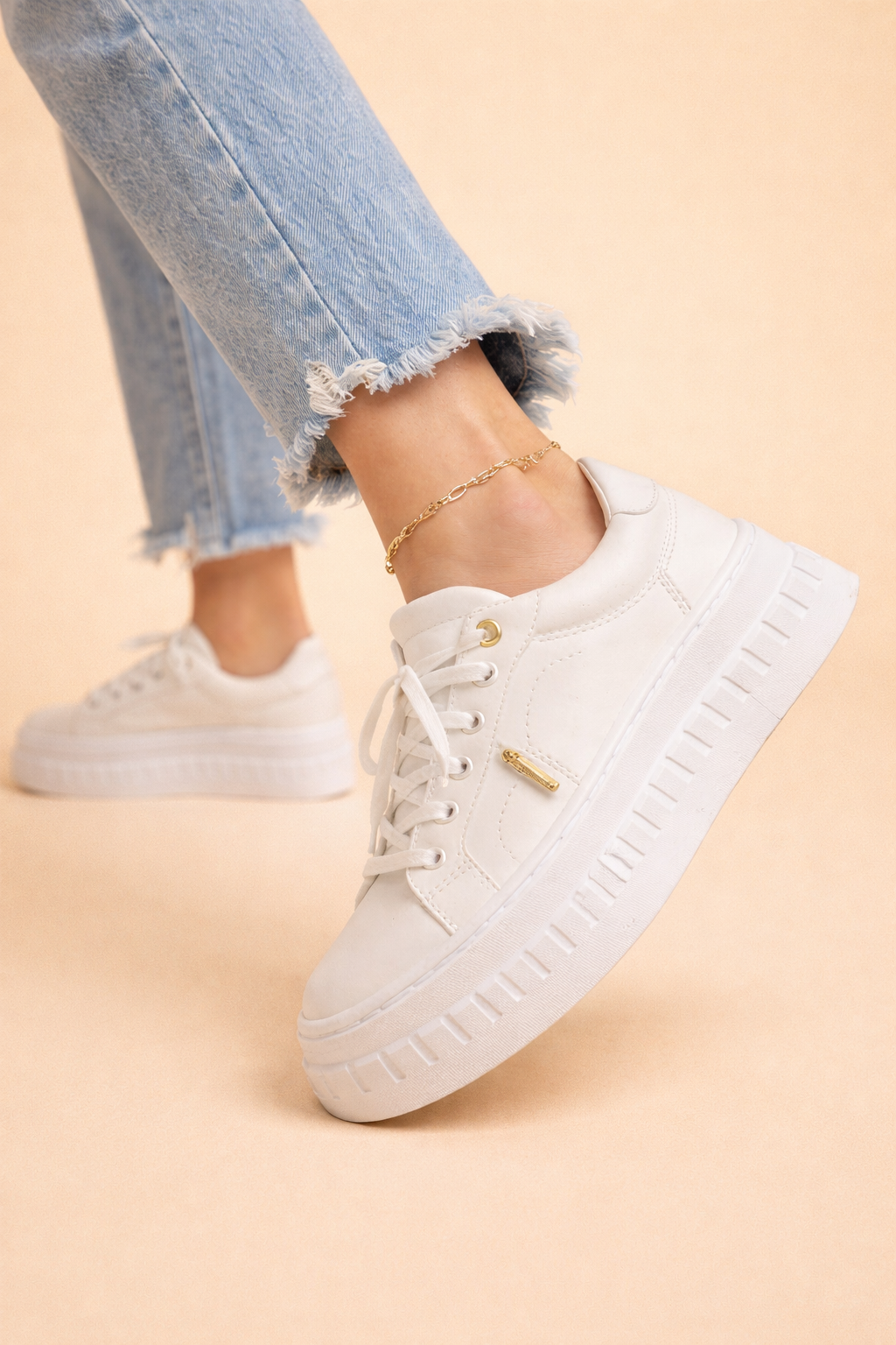 Marlow | Tan Lace Up Chunky Platform Sneakers 10