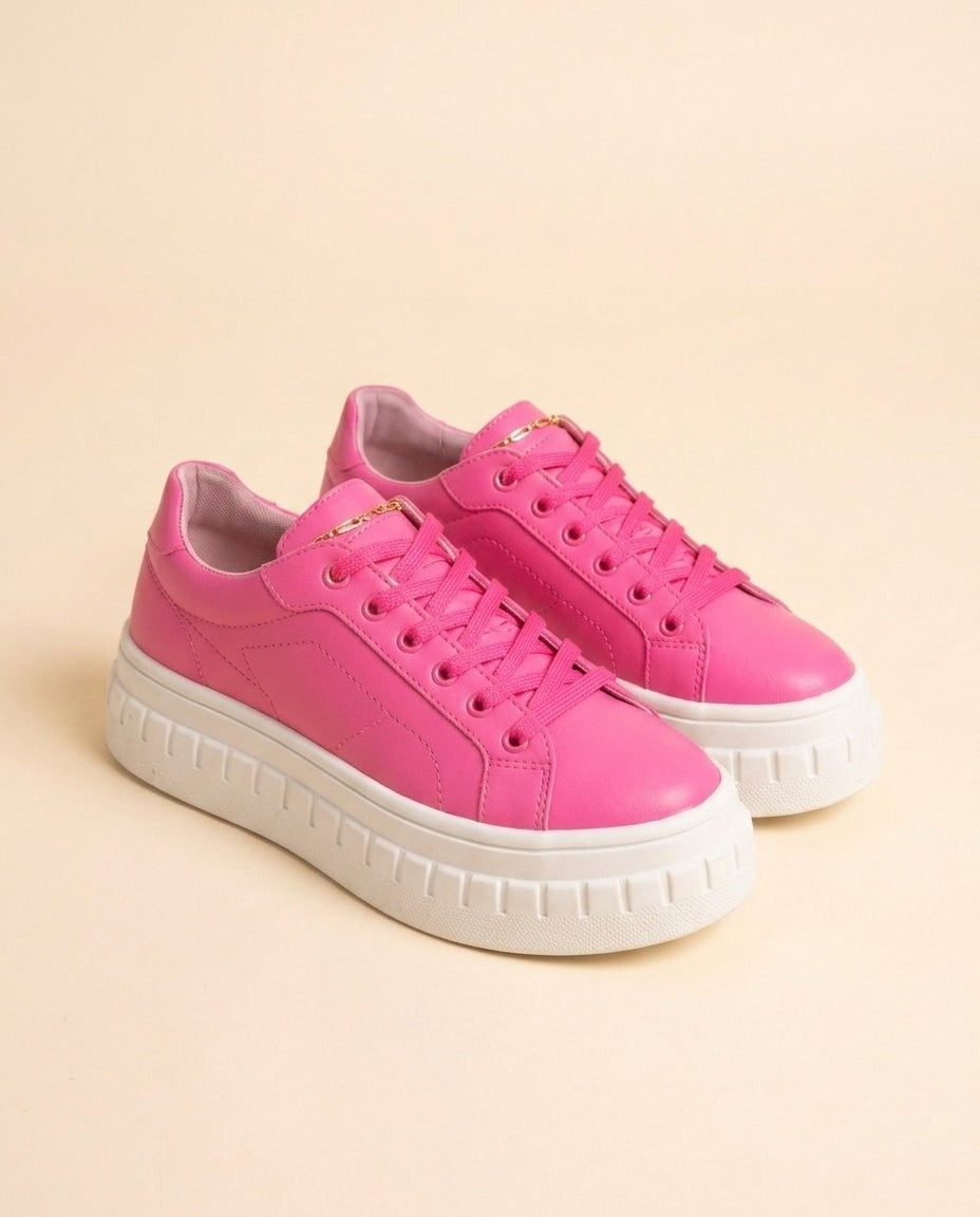 Marlow | Tan Lace Up Chunky Platform Sneakers 12