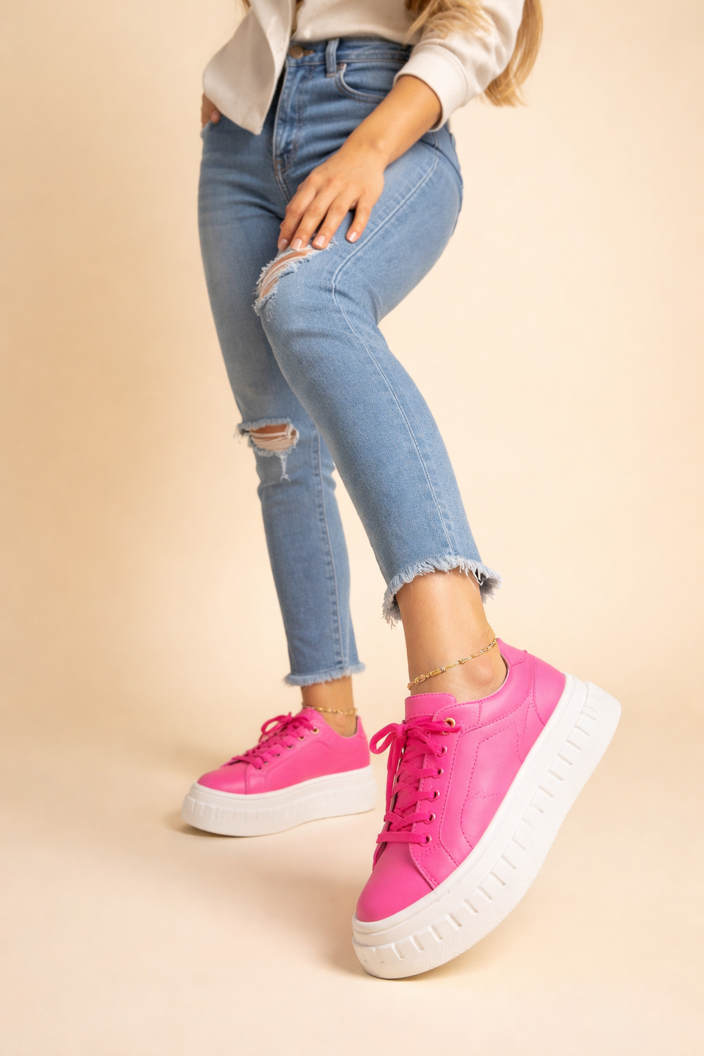 Marlow | Tan Lace Up Chunky Platform Sneakers 13