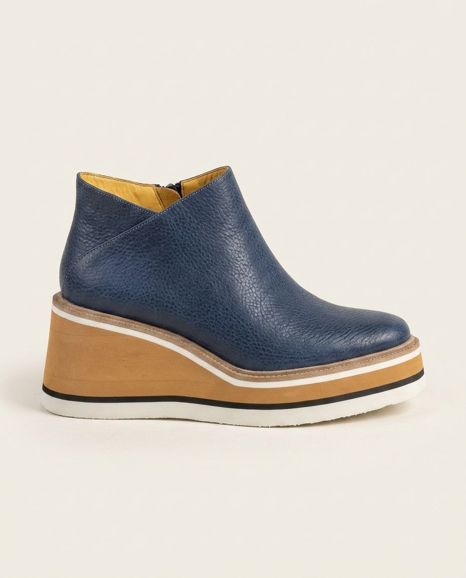 Renata | Black Side Zip Platform Ankle Boots 5