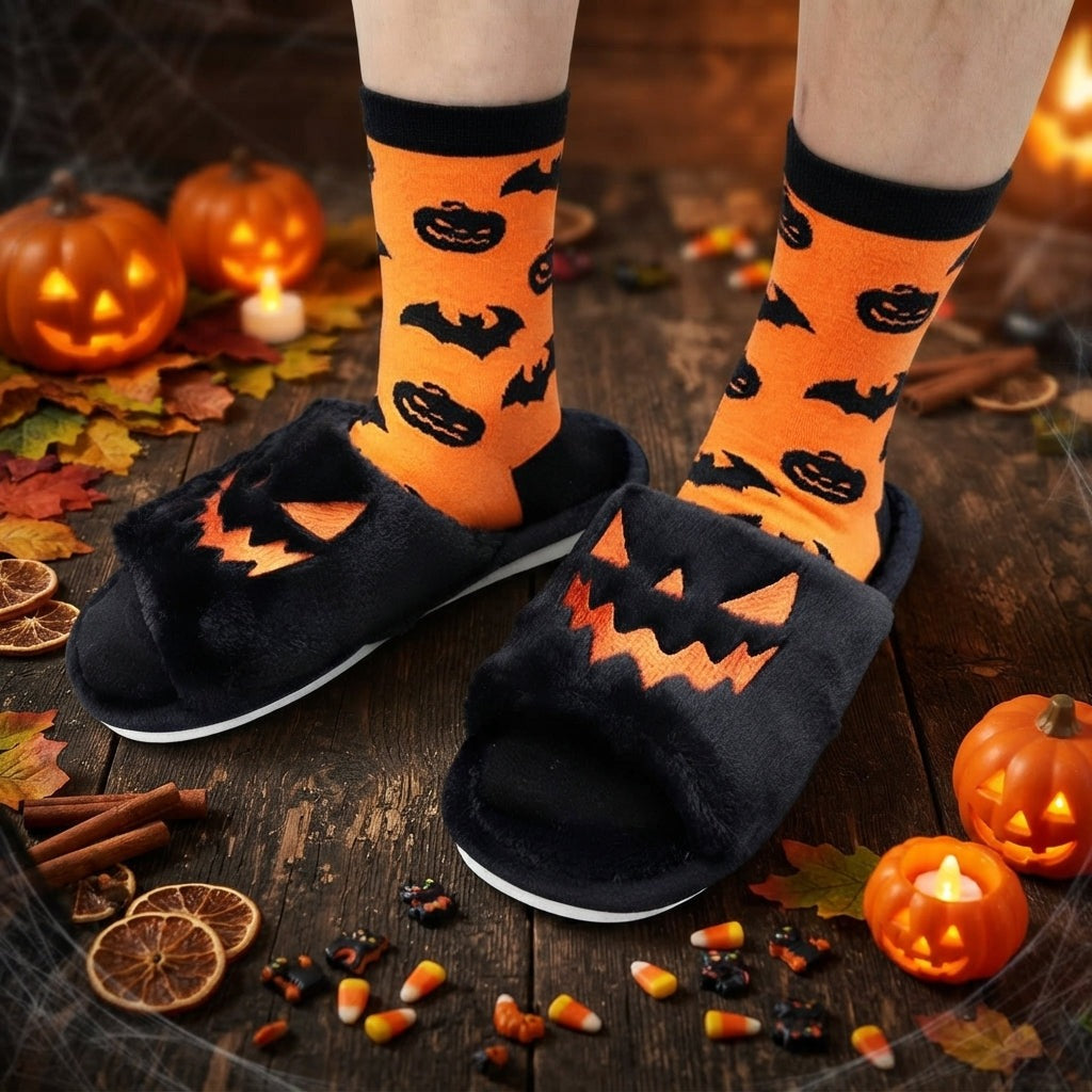 Little Boo | Pumpkin Halloween Slippers 1