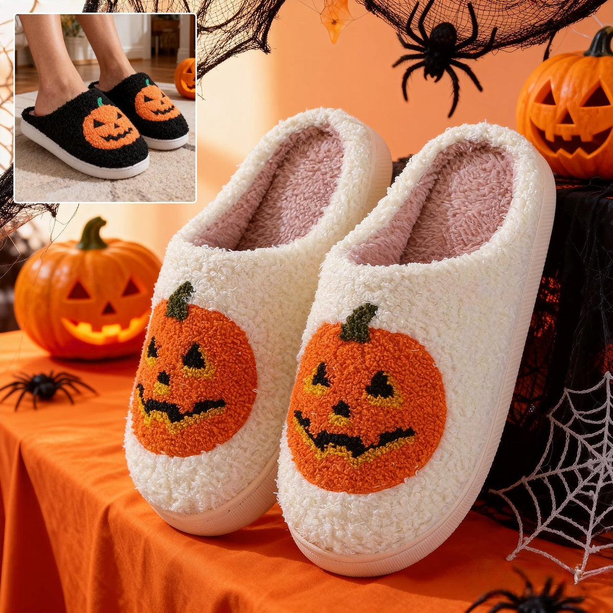 Midnight Bat | Pumpkin Halloween Slippers 5