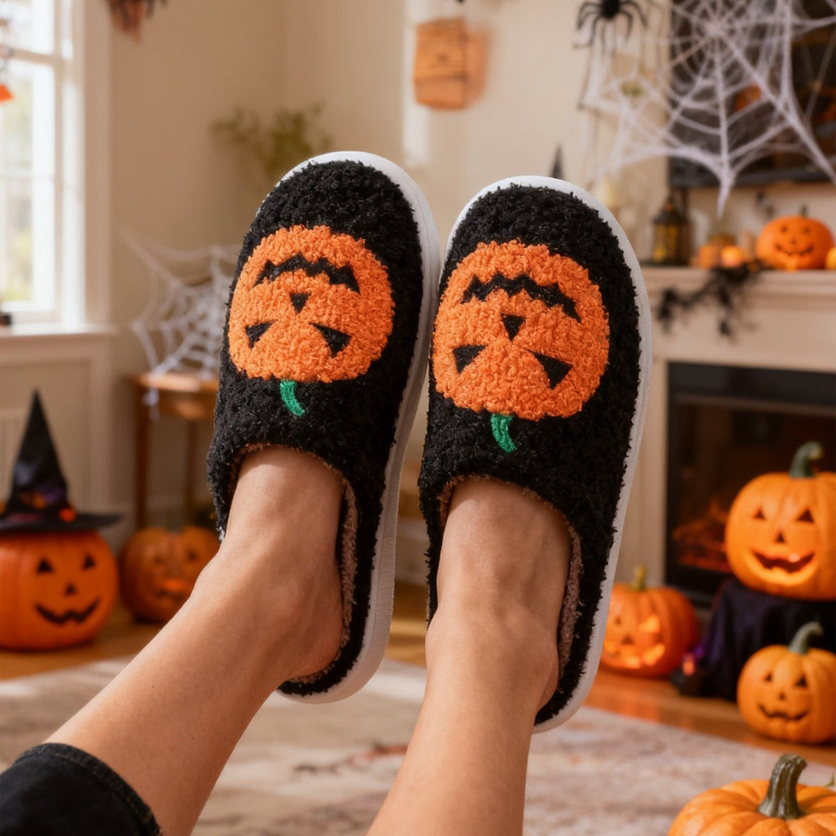 Midnight Bat | Pumpkin Halloween Slippers 9