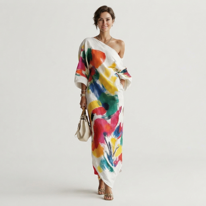 Grace Sullivan | Artistic Abstract Melbourne Cup Maxi Dress 1
