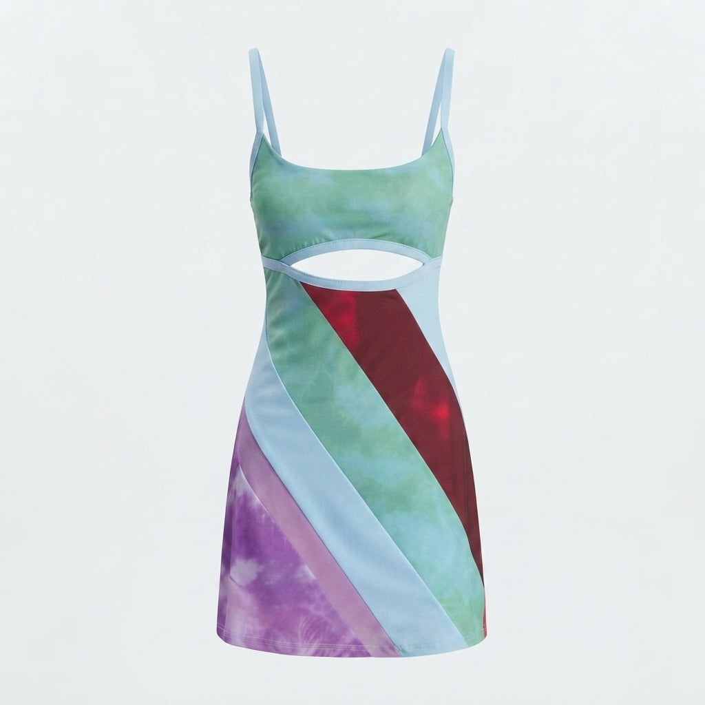 Tara Kelly | Patchwork Cut Out Race Day Mini Dress 2