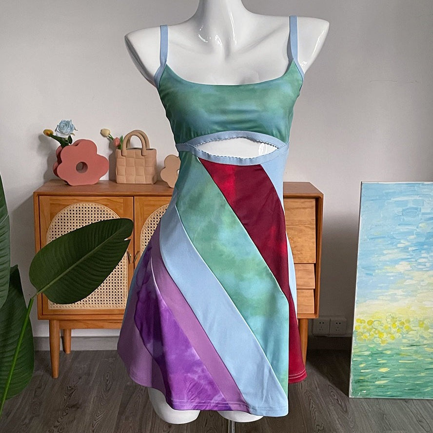 Tara Kelly | Patchwork Cut Out Race Day Mini Dress 3