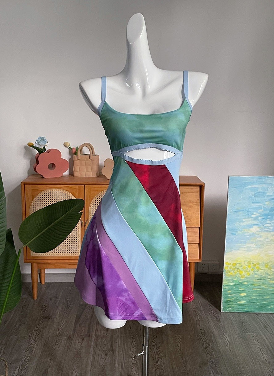 Tara Kelly | Patchwork Cut Out Race Day Mini Dress 6