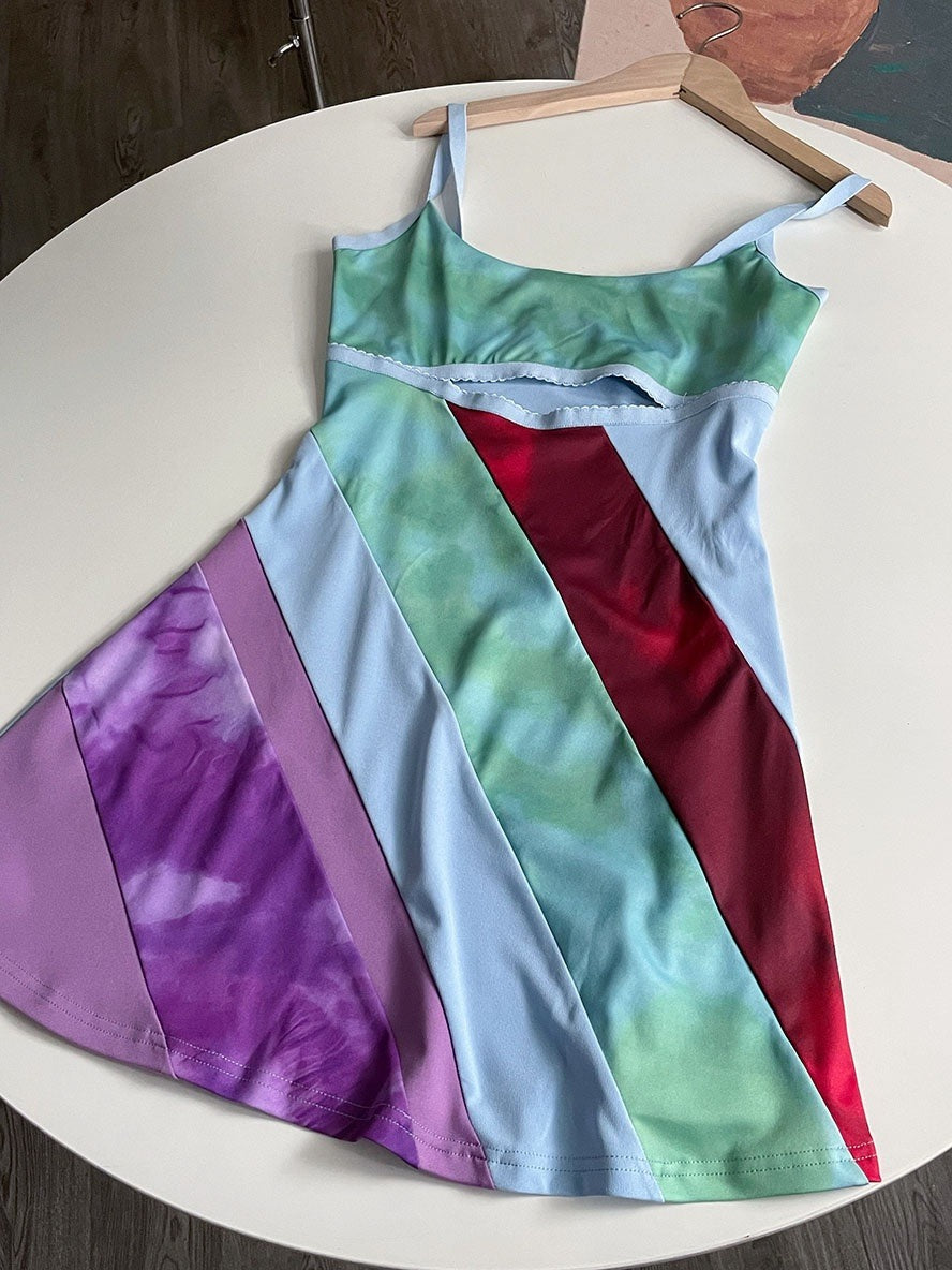 Tara Kelly | Patchwork Cut Out Race Day Mini Dress 9