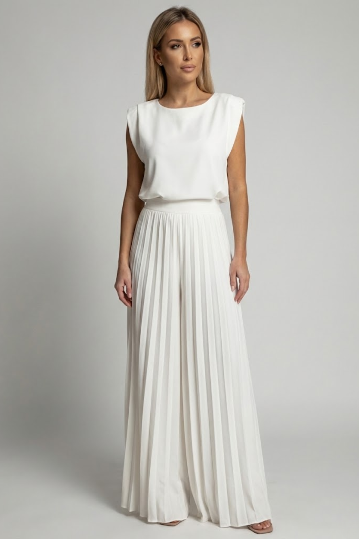 Amara | Black Cap Sleeve Top and Pleated Wide Leg Two Piece Set 6