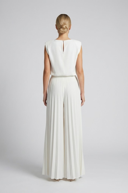Amara | Black Cap Sleeve Top and Pleated Wide Leg Two Piece Set 7