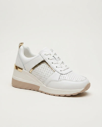 Odile | Grey Lace Up Hidden Wedge Sneakers 6