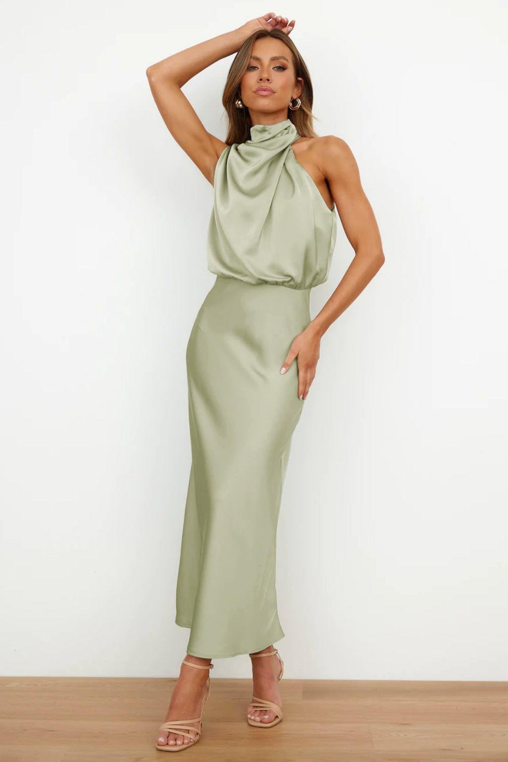 Isla Crompton | Satin Halter Race Day Midi Dress 1