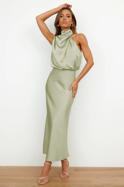 Isla Crompton | Satin Halter Race Day Midi Dress 1