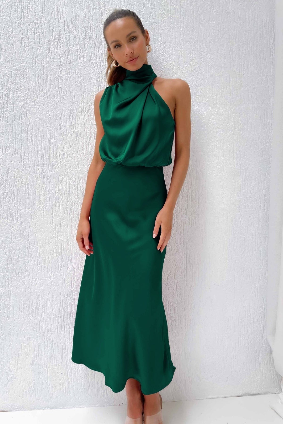 Isla Crompton | Satin Halter Race Day Midi Dress 11