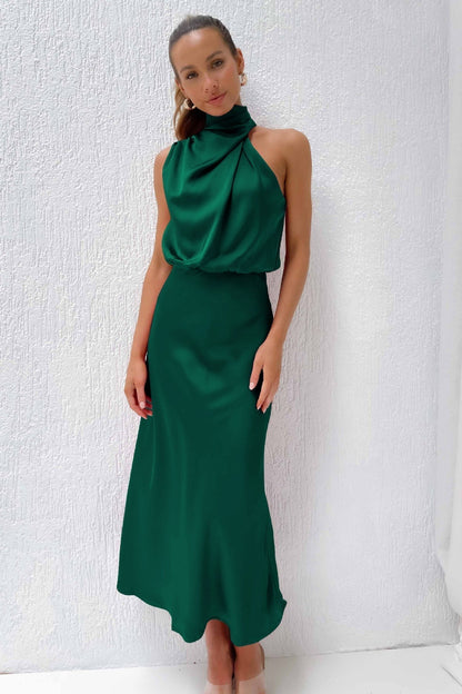 Isla Crompton | Satin Halter Race Day Midi Dress 11