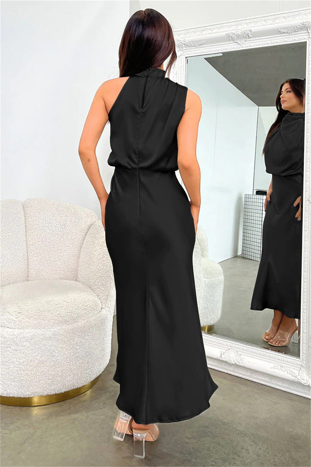 Isla Crompton | Satin Halter Race Day Midi Dress 13