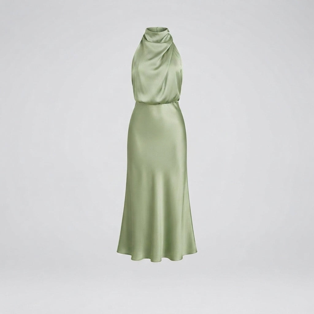 Isla Crompton | Satin Halter Race Day Midi Dress 2