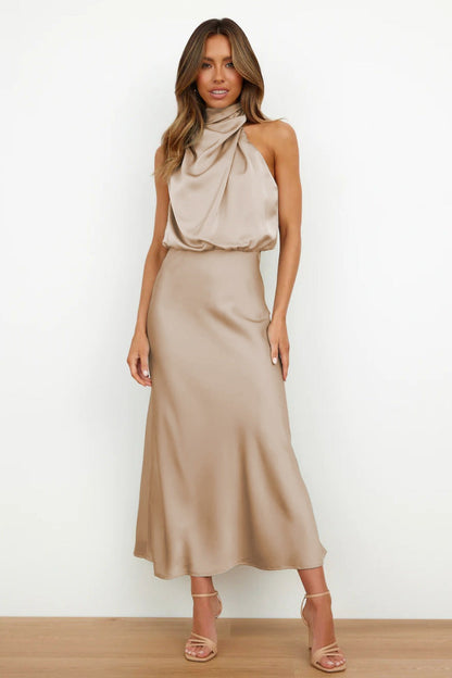 Isla Crompton | Satin Halter Race Day Midi Dress 4
