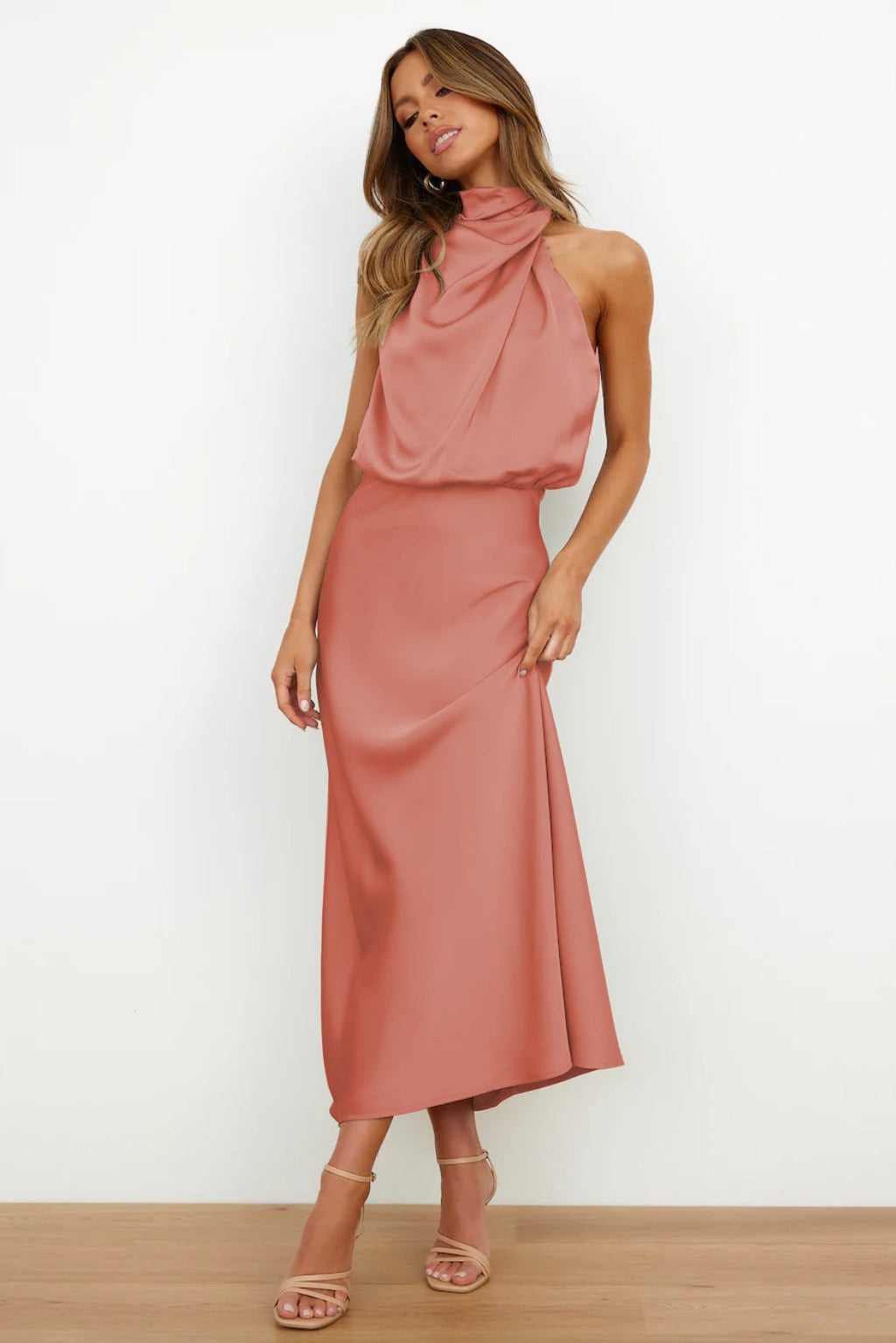 Isla Crompton | Satin Halter Race Day Midi Dress 7