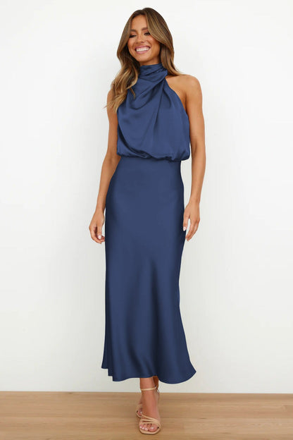 Isla Crompton | Satin Halter Race Day Midi Dress 8