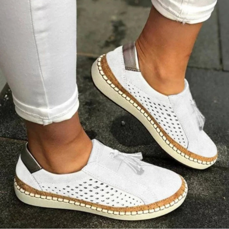 Isabelle | Perforated Suede Slip On Loafers 3