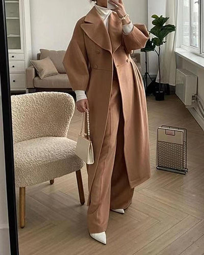 Rachael | Women's Wide Lapel Double-Breasted Wrap Coat